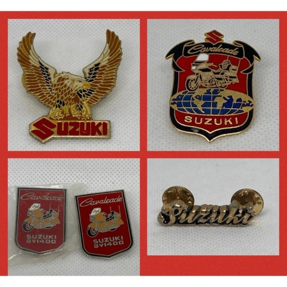 Vintage‎ Lot Suzuki Motorcyle Cavalcade Pins Badge Eagle